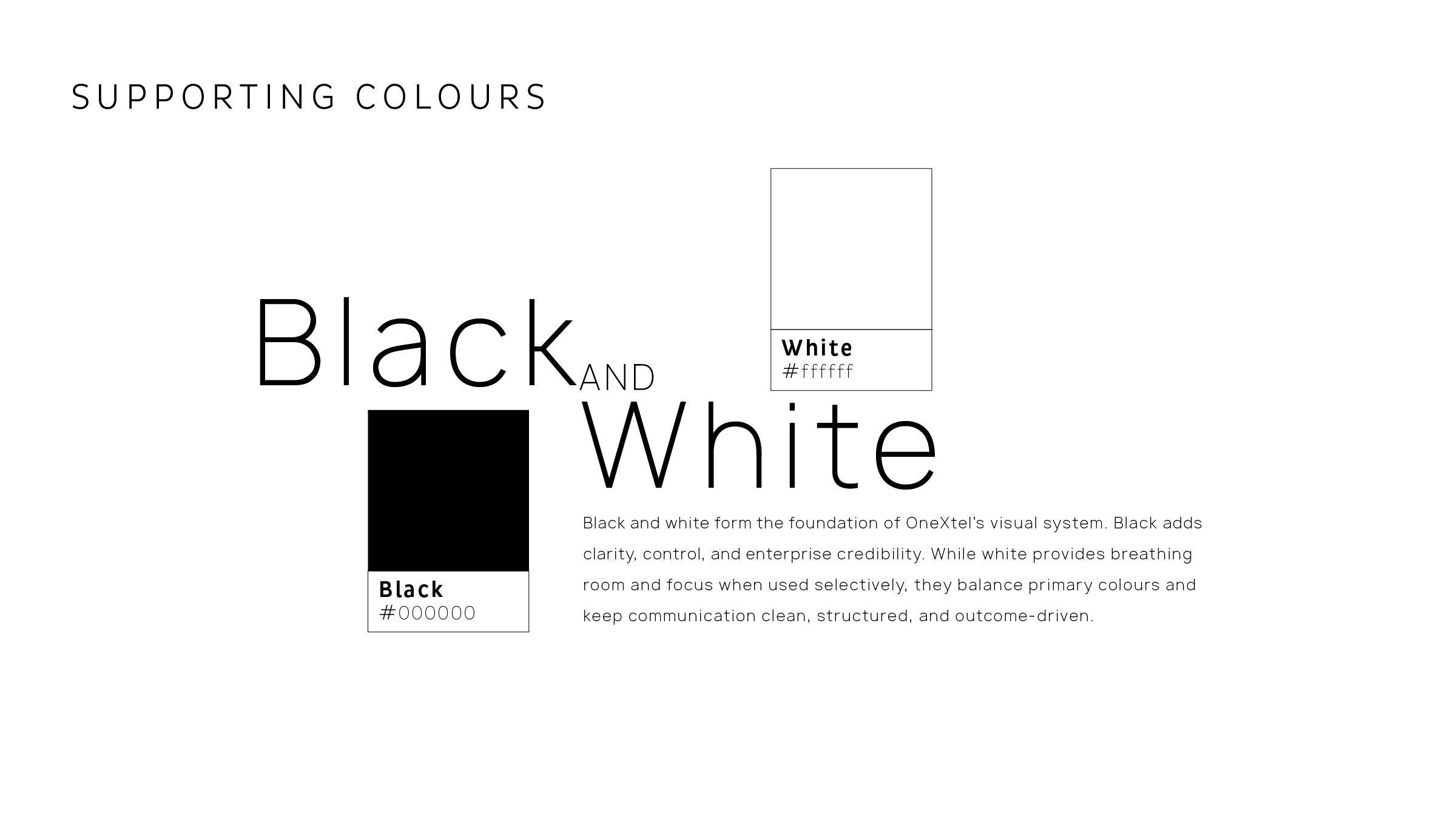 Colour palette - OneXtel visual system (3 of 3).